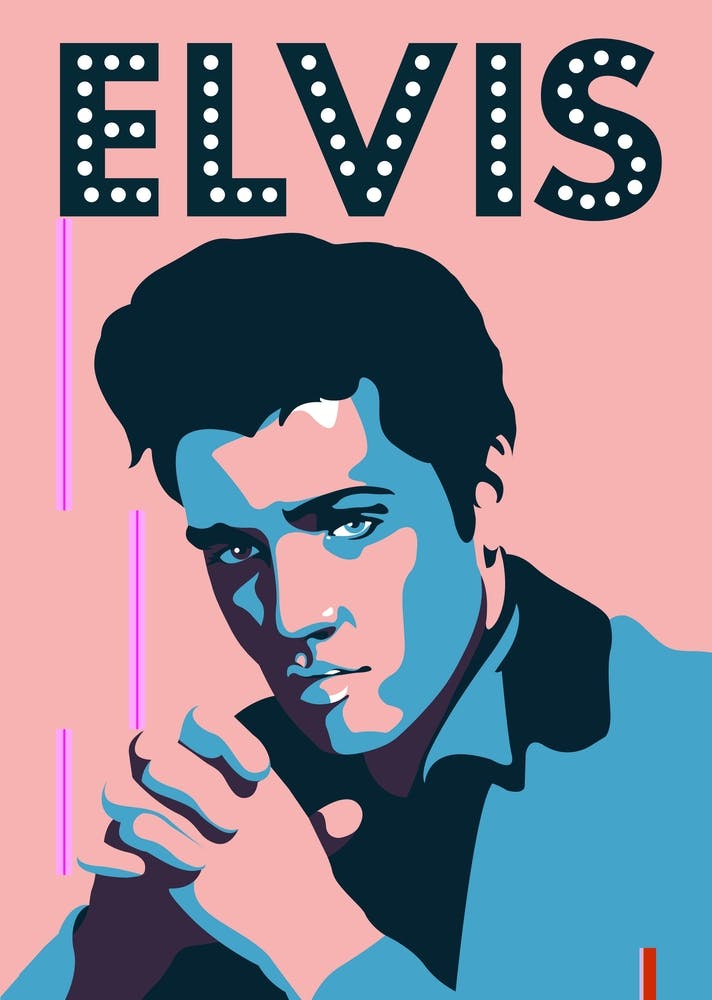 Elvis Presley Music Icon Pink