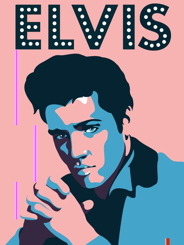 Elvis Presley Music Icon Pink