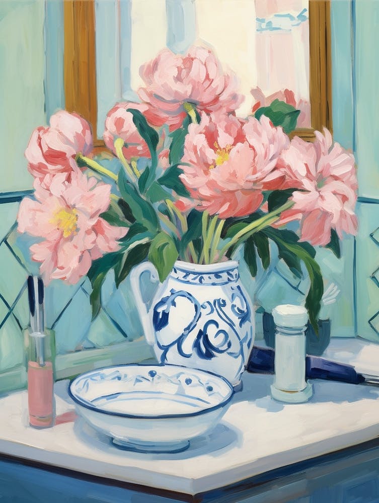 A Vase With Peony, Flower Bouquet 3