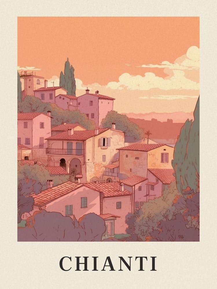 Chianti Vintage Pink Italy Poster