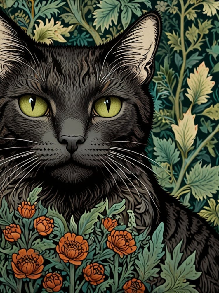 William Morris Cat In Bloom 1