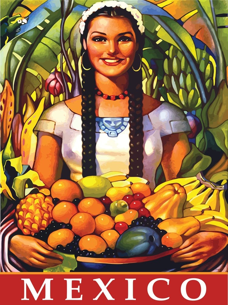 Mexico, Girl With Fruits