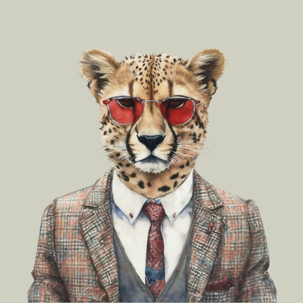 Watercolour Funky Cheetah