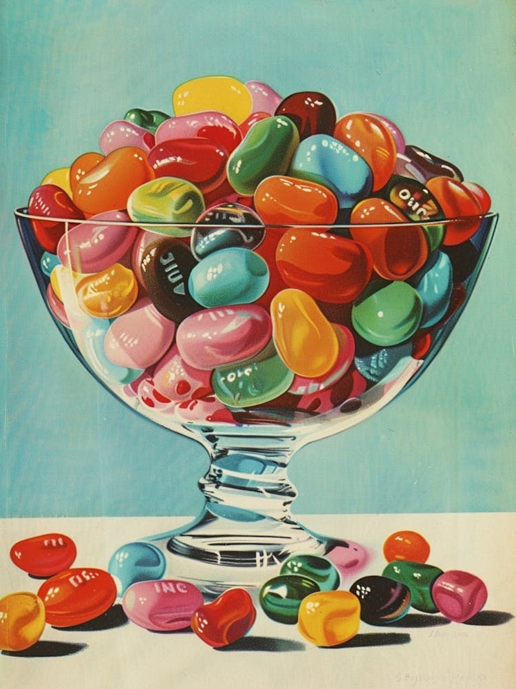 Jelly Beans Vintage Retro Illustration 1