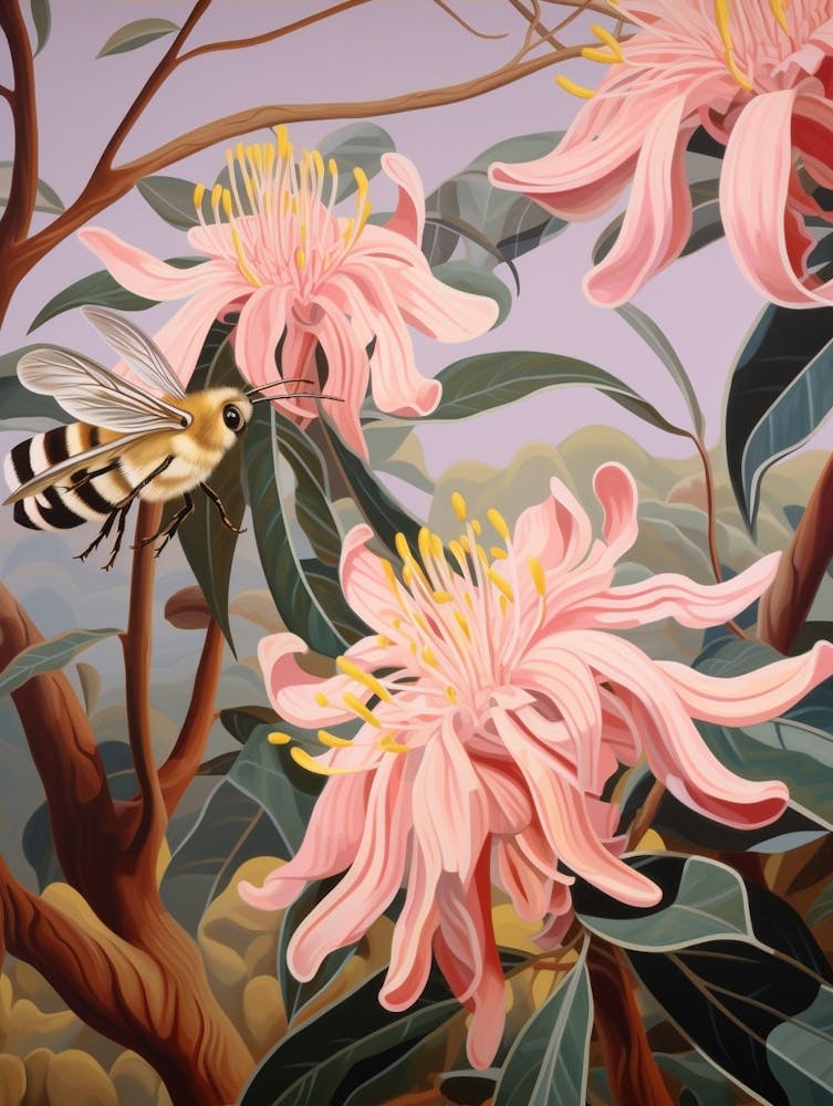 Bee Balm 4 Flower Painting