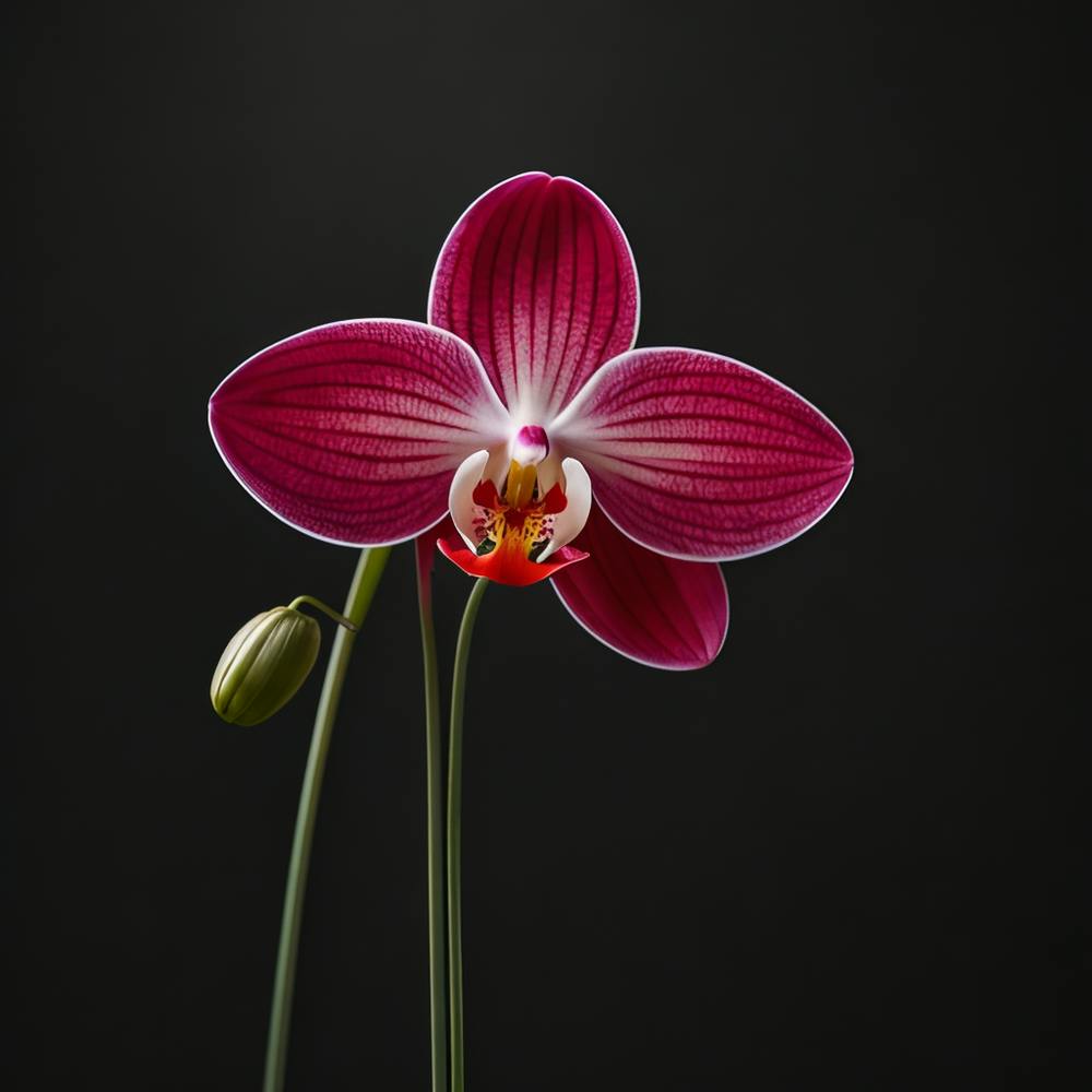 Orchid On A Black Background