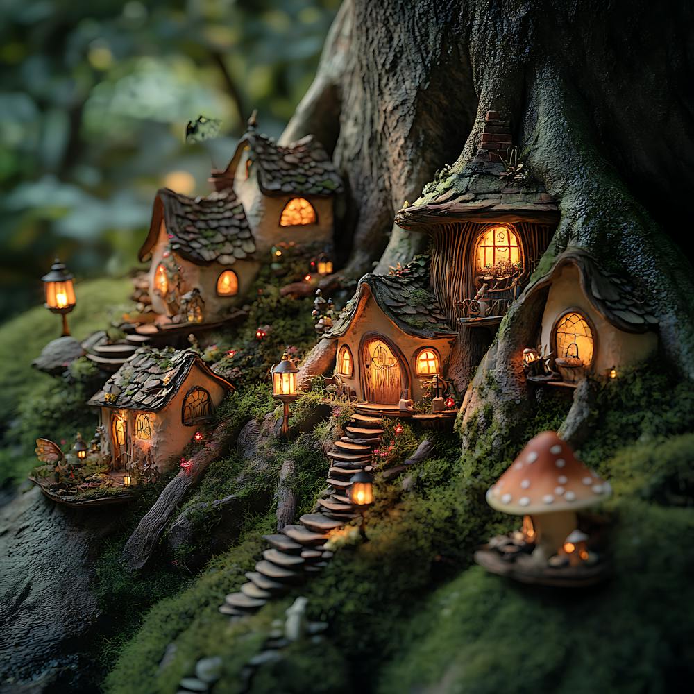 Fantasy Fairy Village Twilight Scene 15