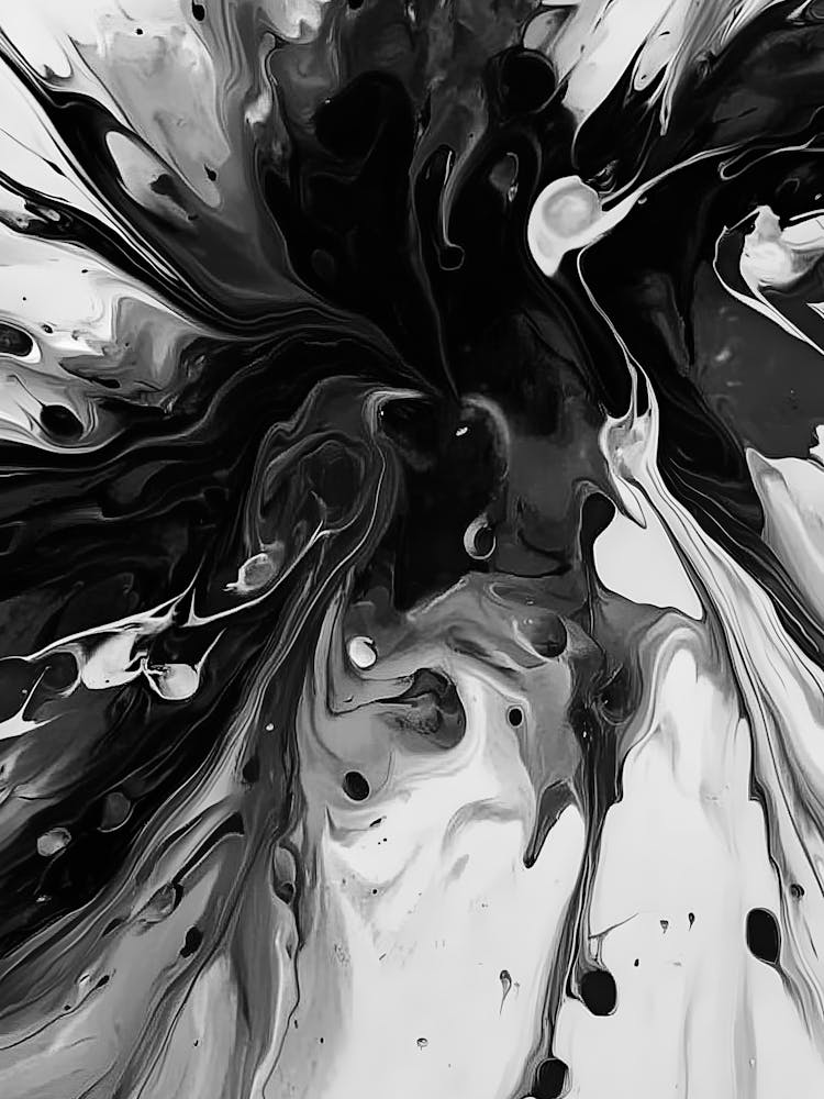 Black And White Abstract Painting 27