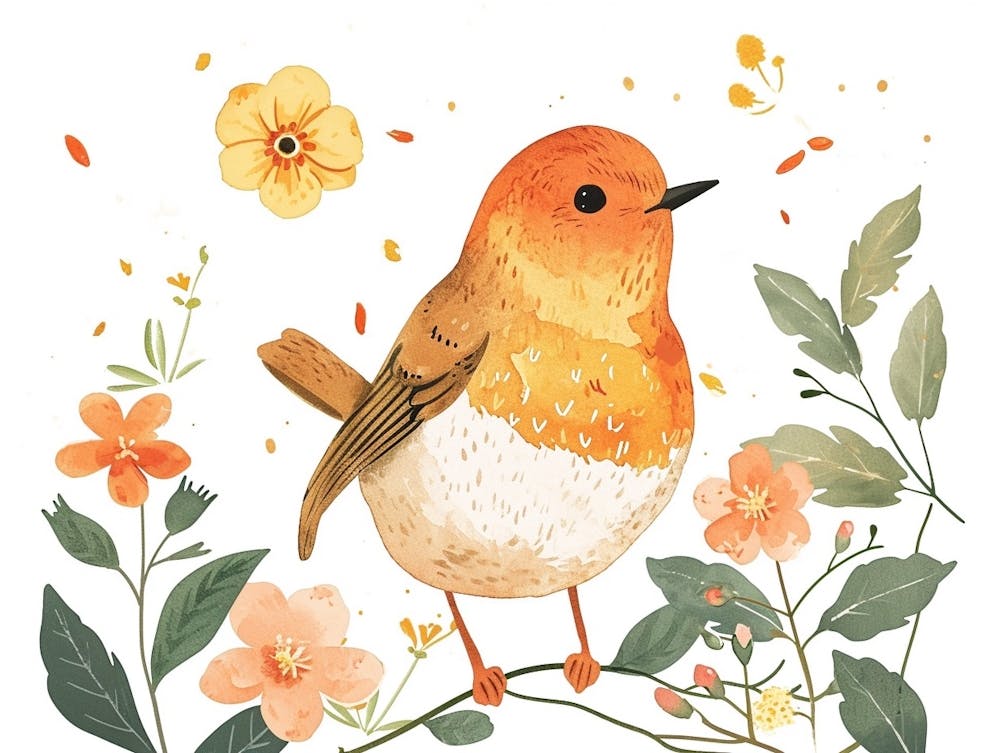 Little Floral Robin 2