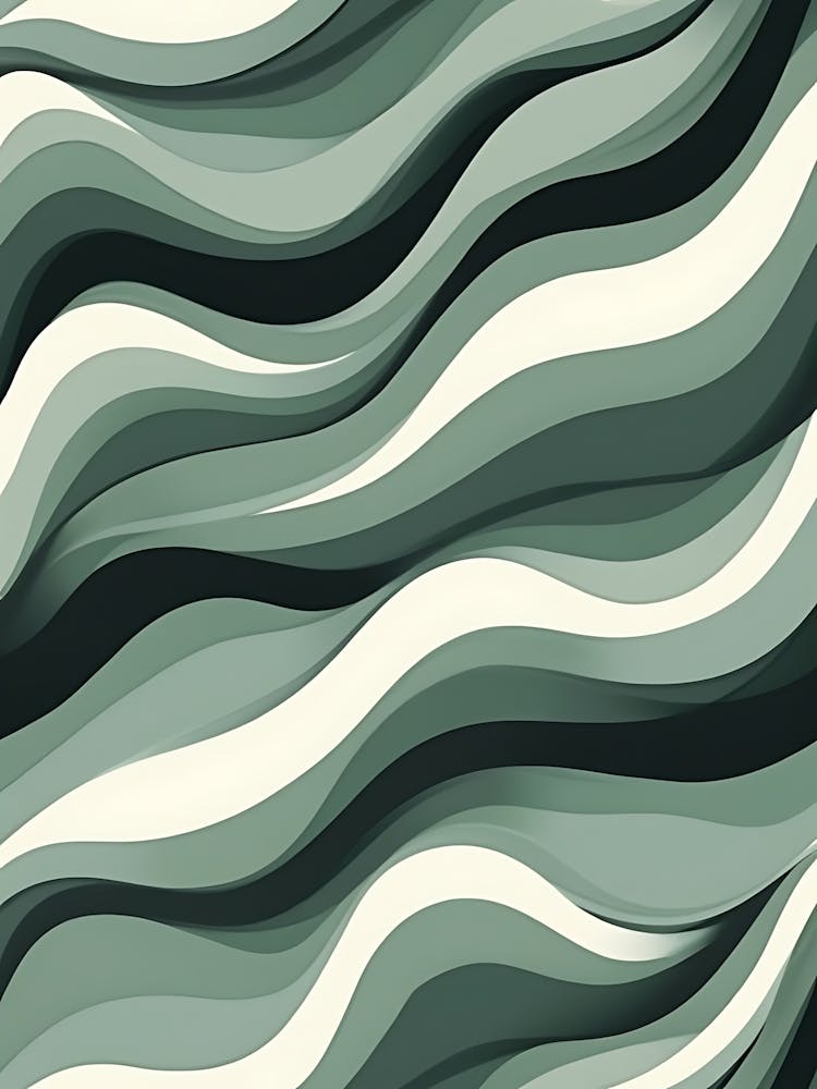 Sage Green Floral Brushwork