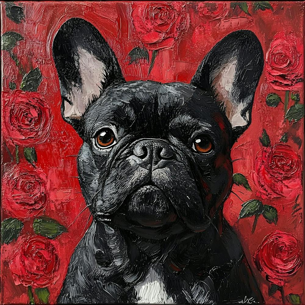 Frenchie And Roses 2