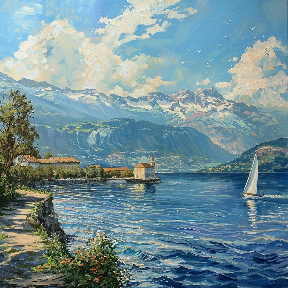 Sailboat On Lake Lucerne