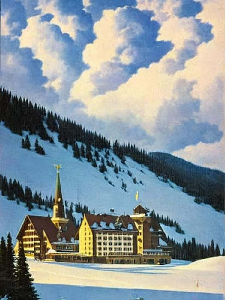 Bad Gastein, Austria Ski Resort Vintage Landscape 1 Skiing Poster