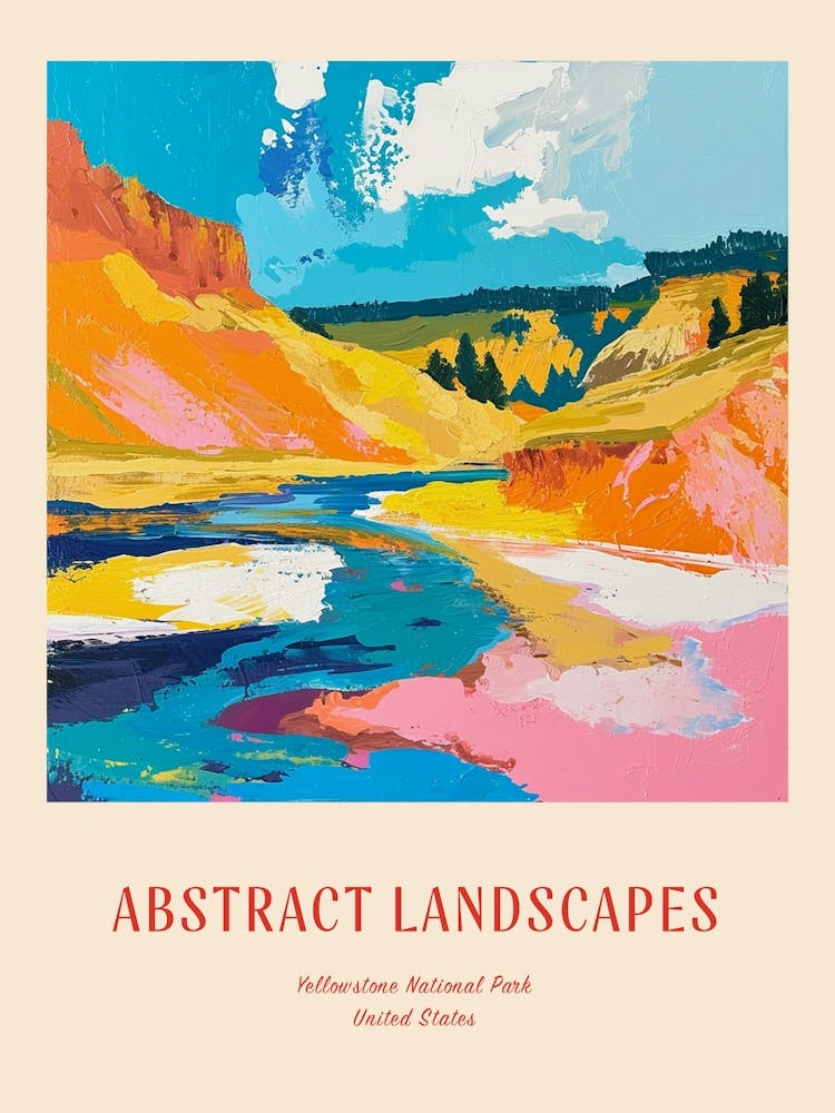 Colourful Abstract Yellowstone National Park 6 Poster