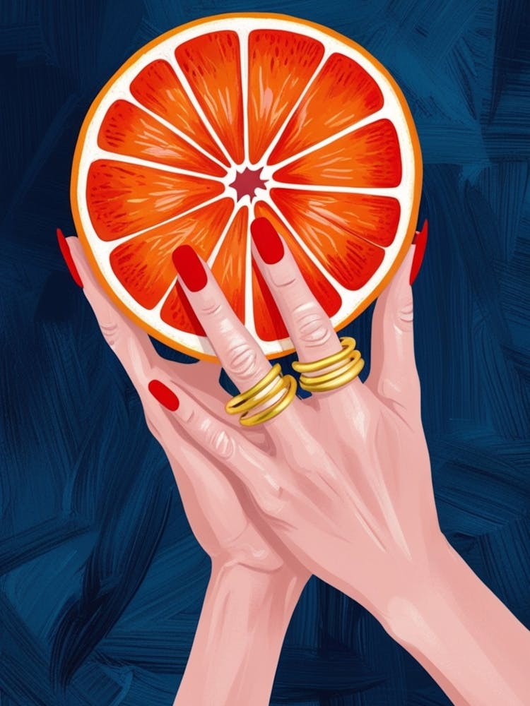Hand Holding Grapefruit