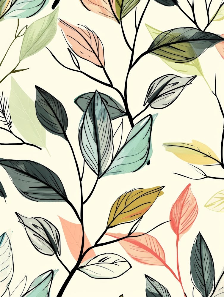 Seamless Pattern With Leaves 6