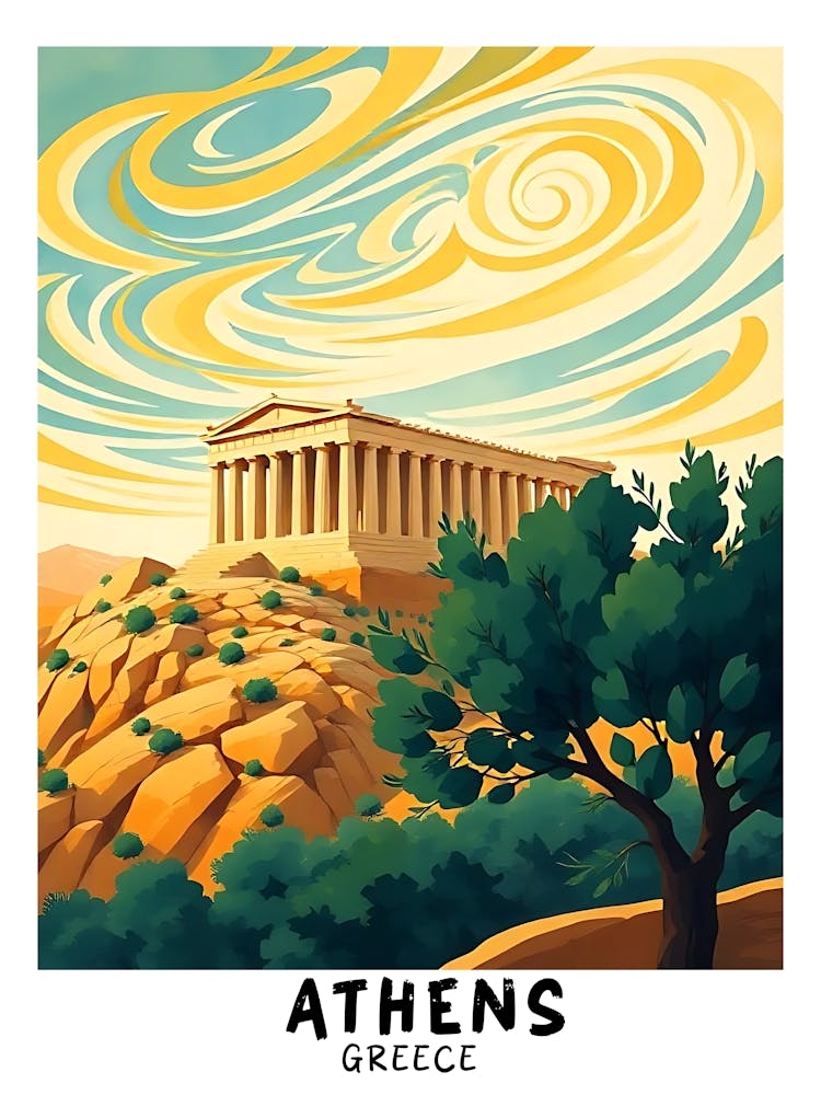 Athens Greece Vintage Travel Poster 15