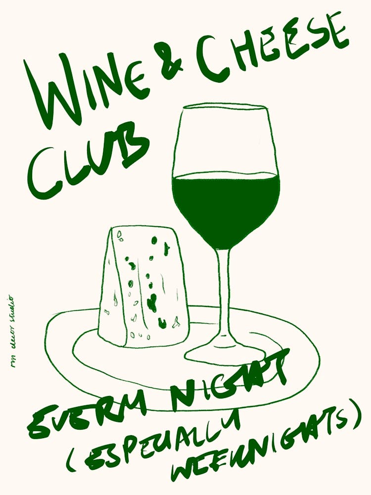 Wine and Cheese Club Print
