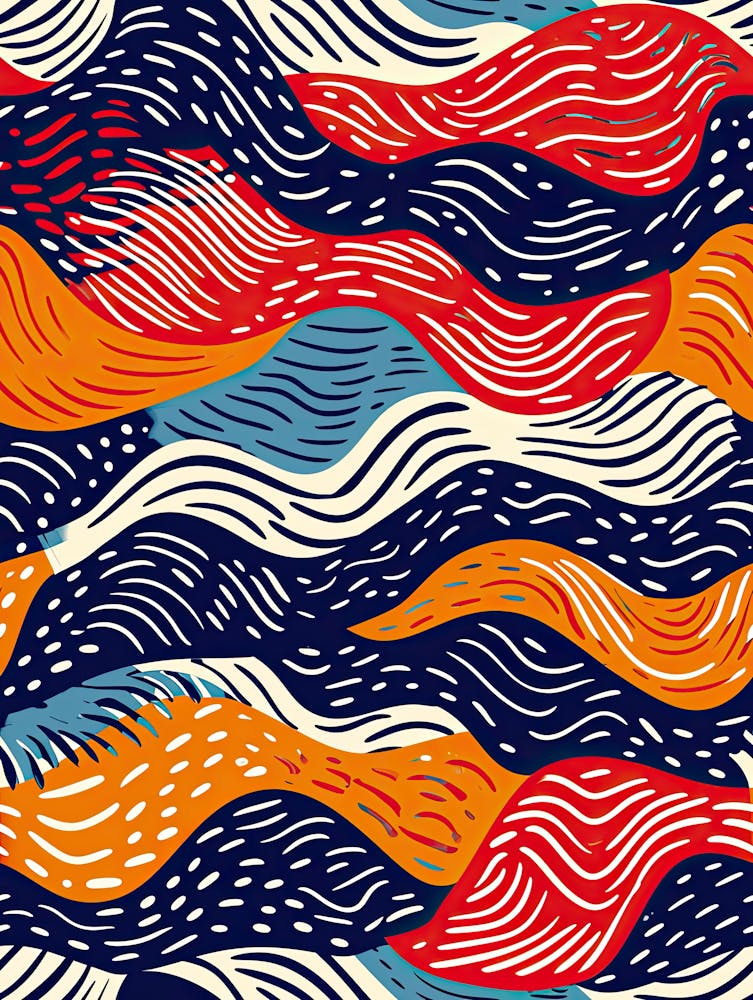 Seamless Pattern With Waves