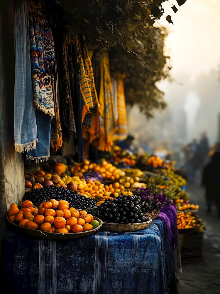 Marokkanischer Obstmarkt Mexikanische Kunst