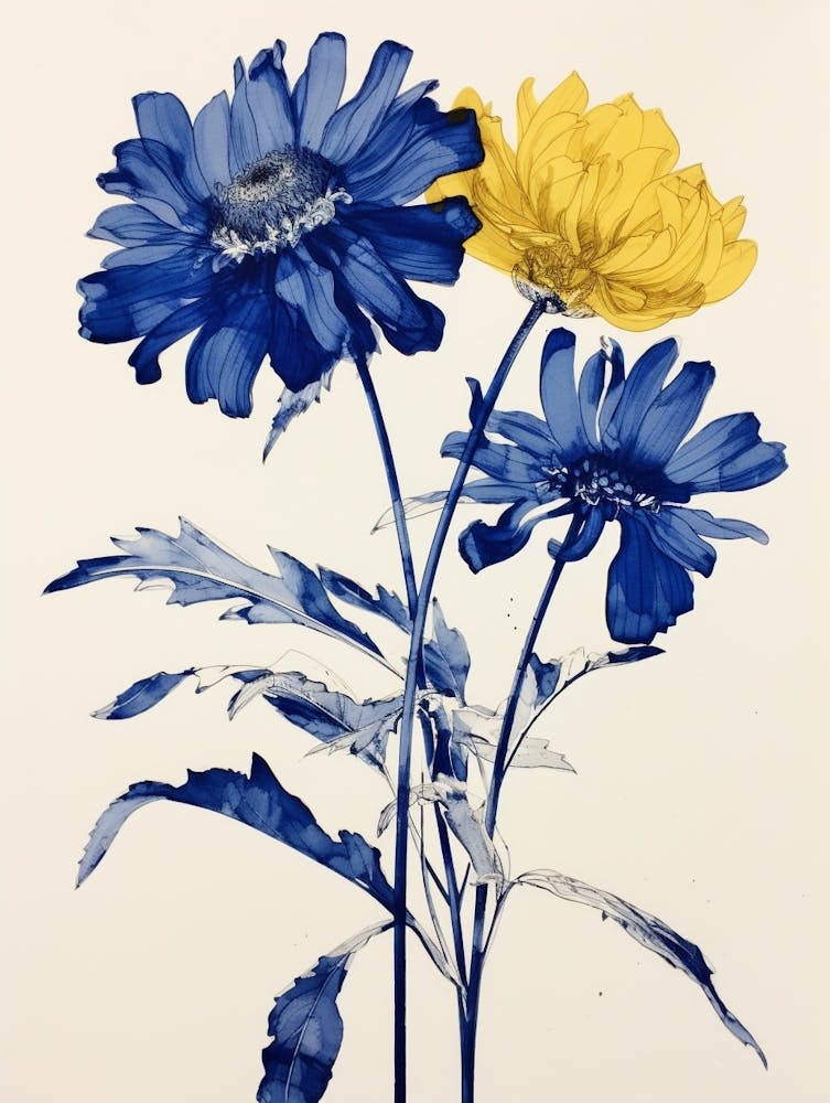 Blue Botanical Gaillardia