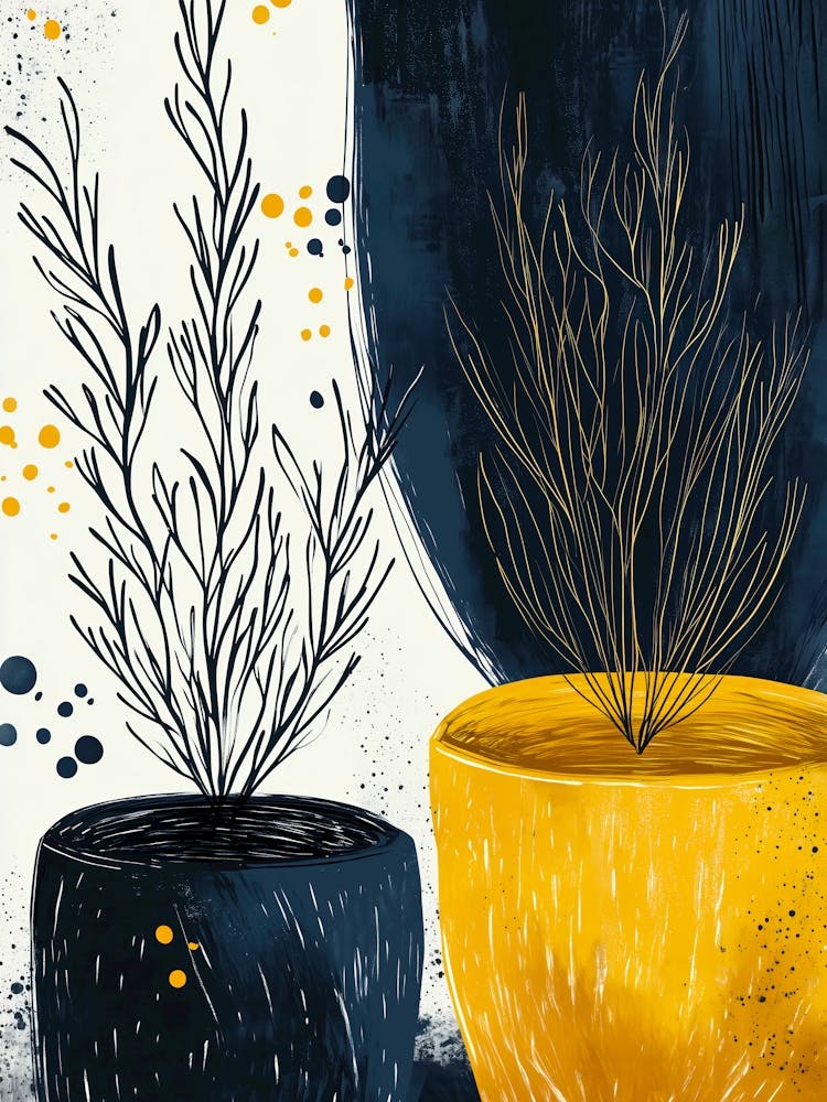 Two Potted Plants Canvas Print