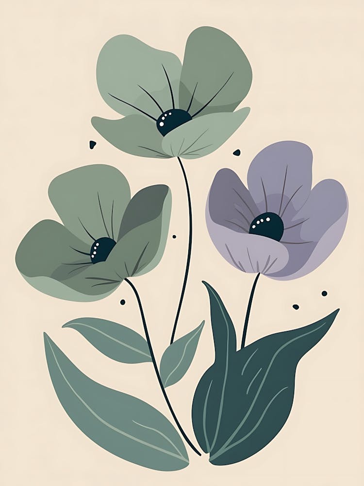 Flowers On A Beige Background