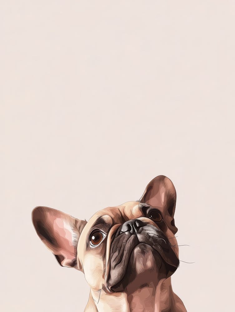 Französische Bulldogge Leinwandkunst. KI-generiert.