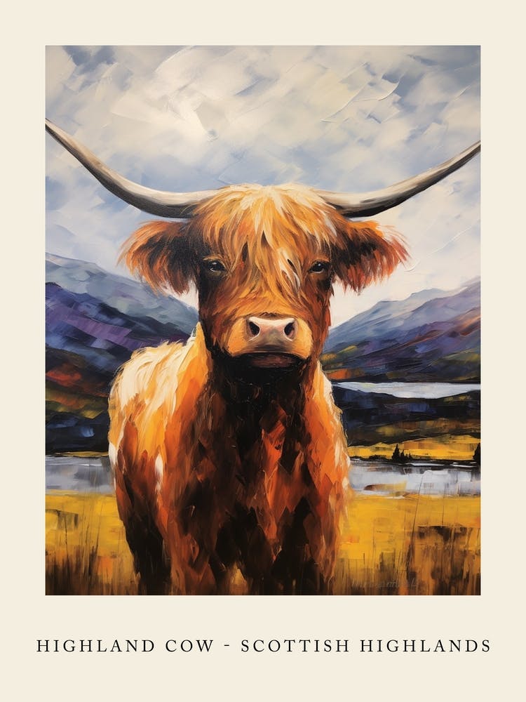 Highland Cow   Scottish Highlands Poster