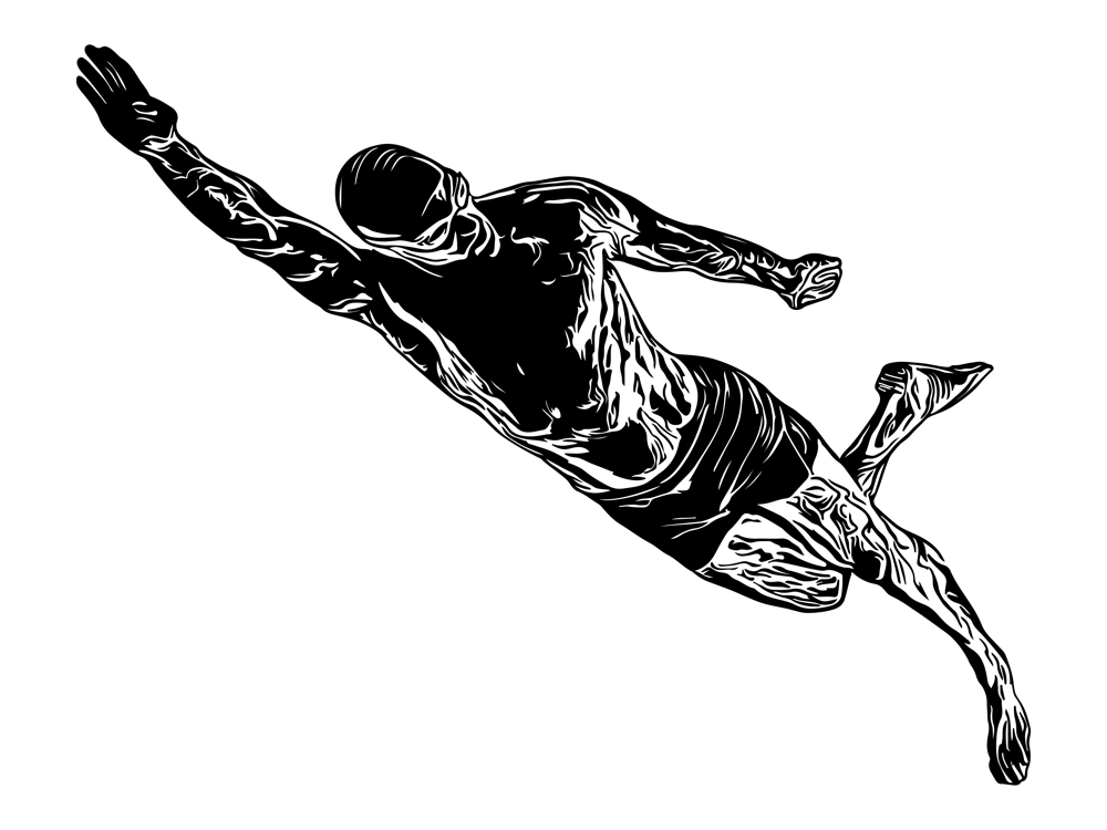 Male Swimmer Diving in Water