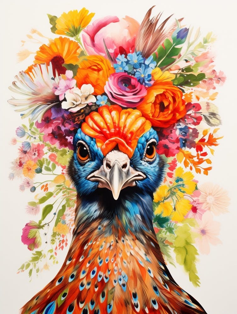 Bird With A Flower Crown Pheasant 8