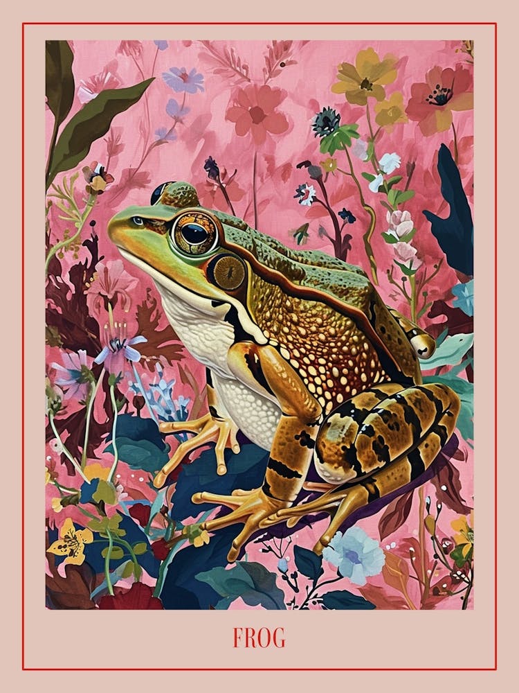 Florales Tiermalerei Frosch 1 Poster