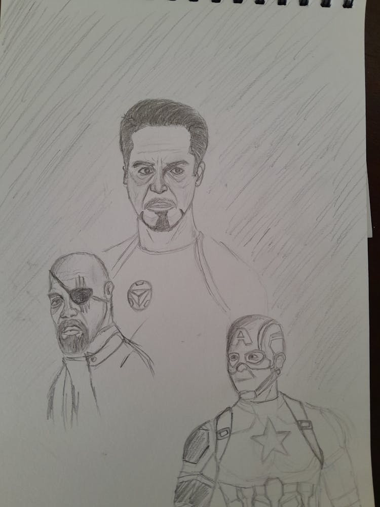 Avengers(Tony, captain America, Nick fury)