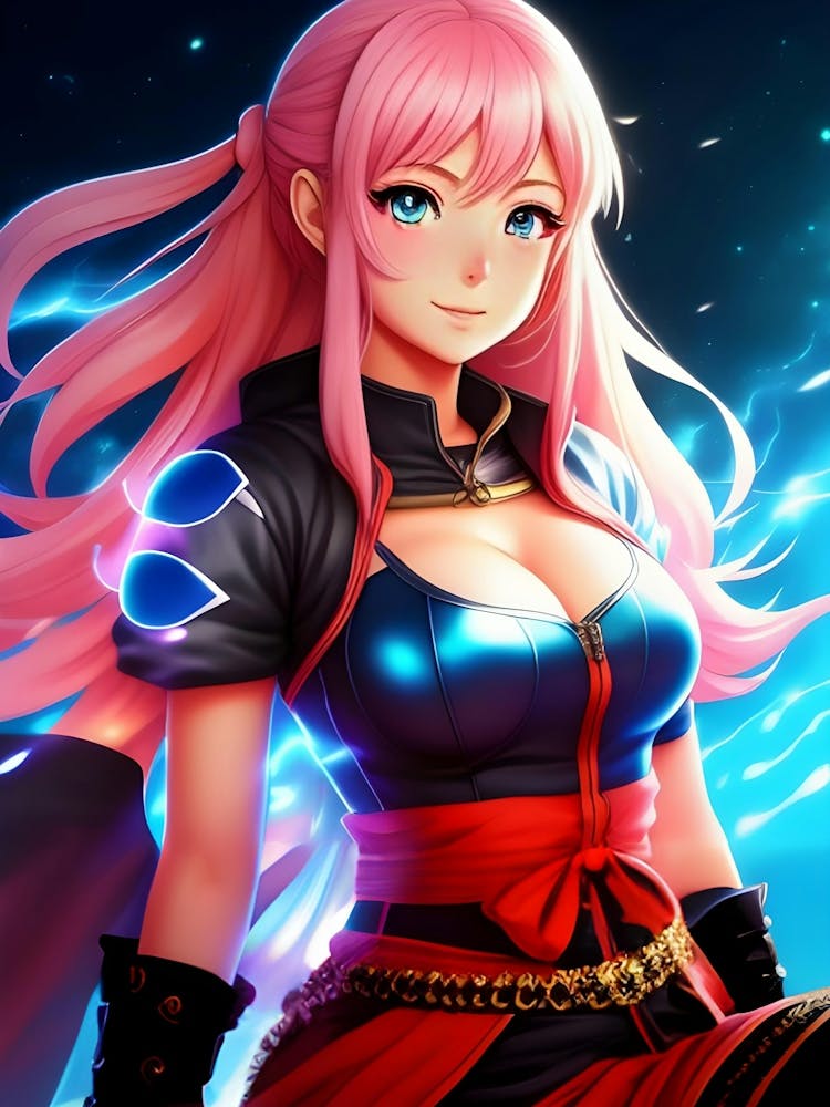 Anime Girl With Pink Hair 1