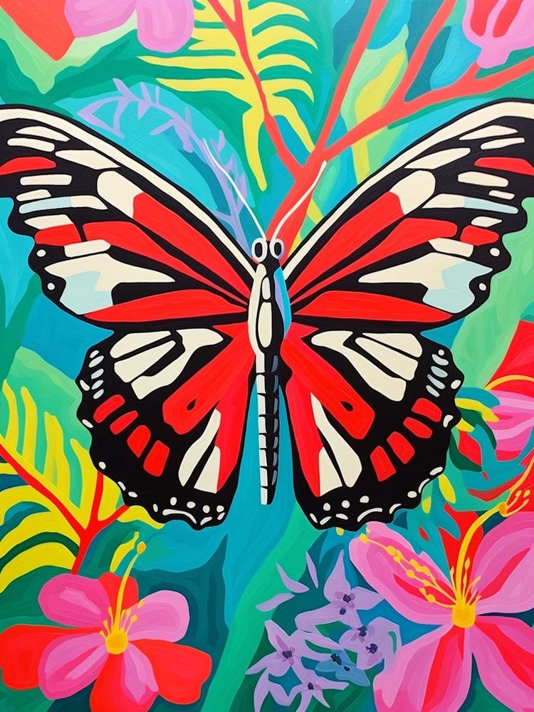 Pop Art Zebra Longwing Butterfly  2