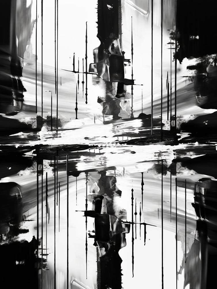 Reflection Abstract Black And White 4