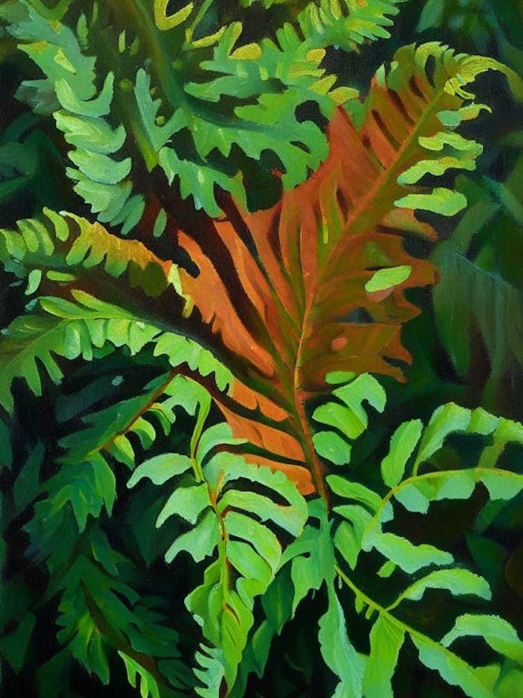 Ruffled Fern Cézanne Style