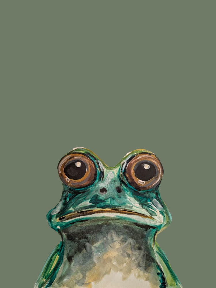 Green Frog Illustration Watercolour