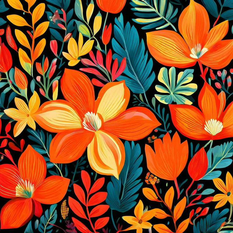 Style And Type Vibrant Abstract Floral Illustration Layout The Image Features A Dense Overlappi (1)