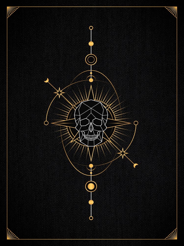 Skull And Crossbones — 🃏 Tarot Card deck, Tarot geometric
