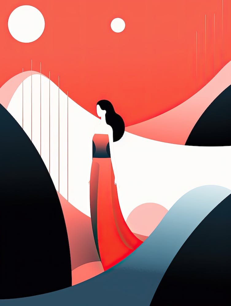 Woman In Red Dress