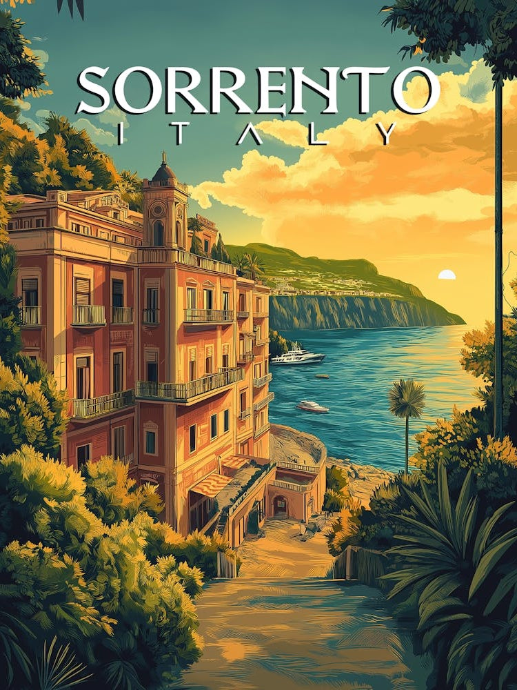 Sorrento Italy - Vibrant Cityscape Poster