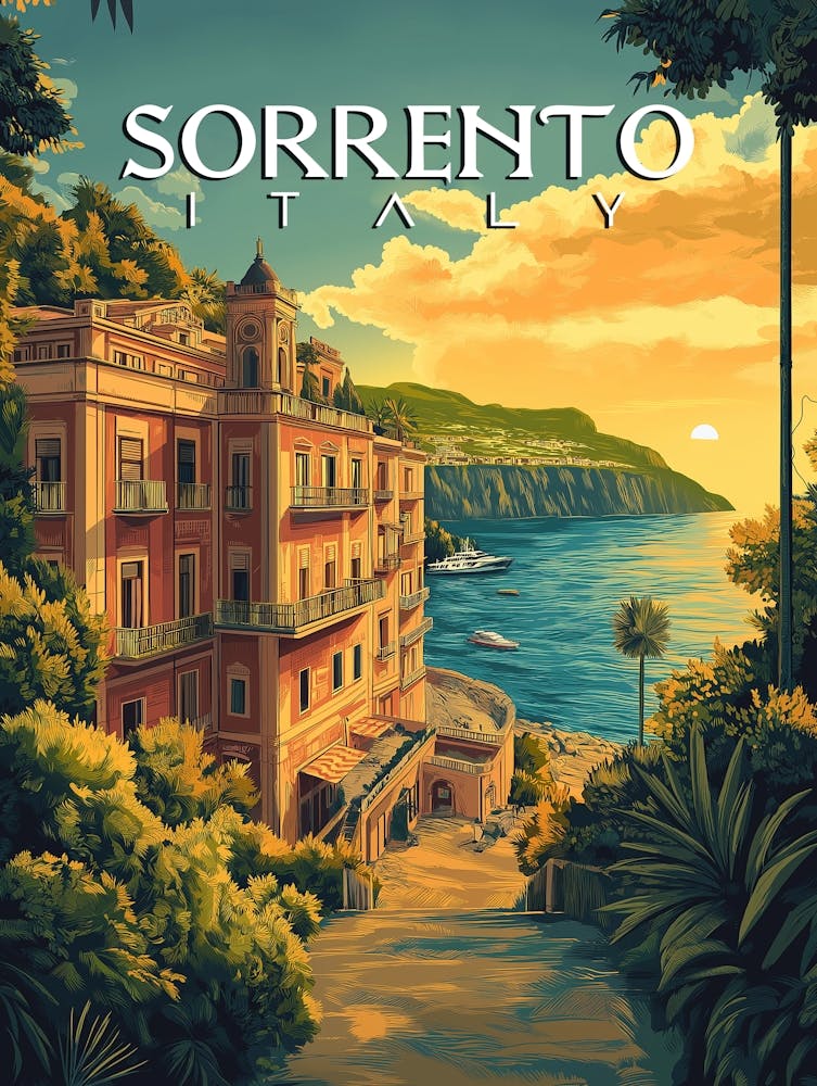 Sorrento Italy - Vibrant Cityscape Poster