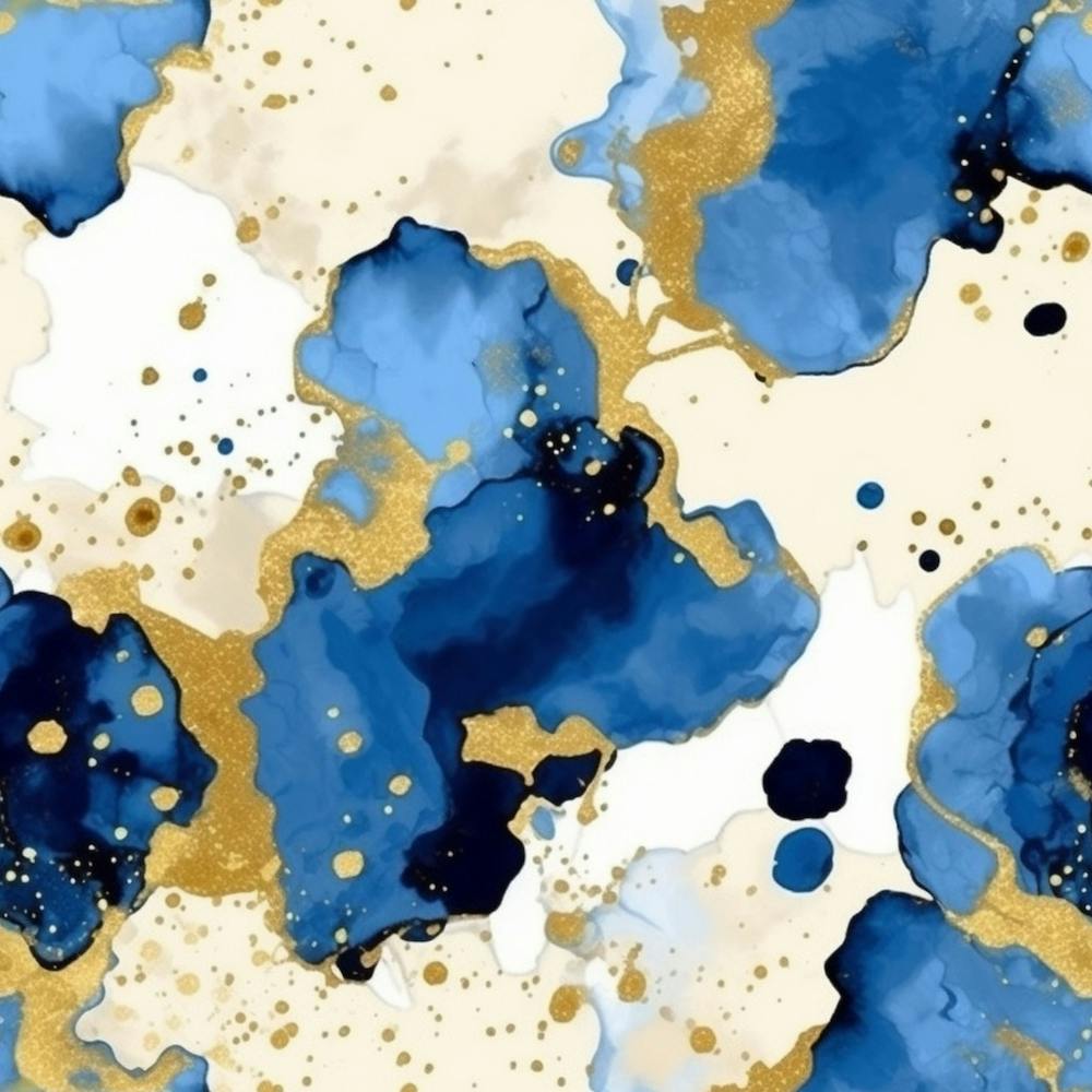 Alcohol Ink In Blue And Gold 4