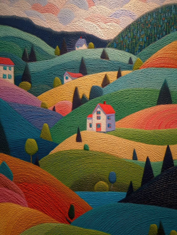Colorful Quilted Landscape