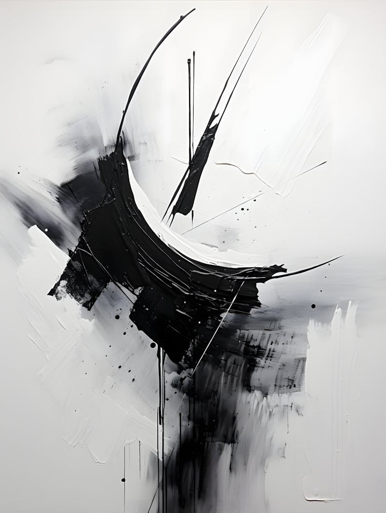 Abstract Black And White Painting 2
