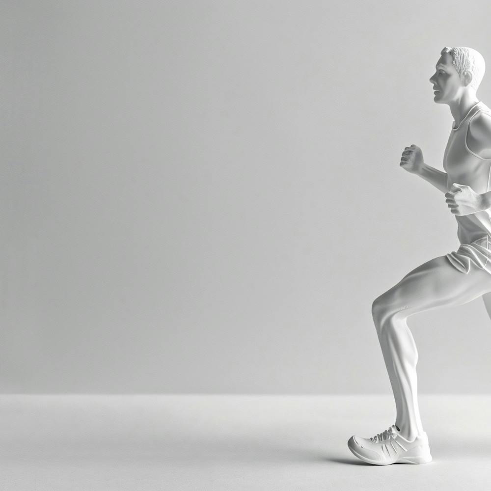 Runner Running On White Background