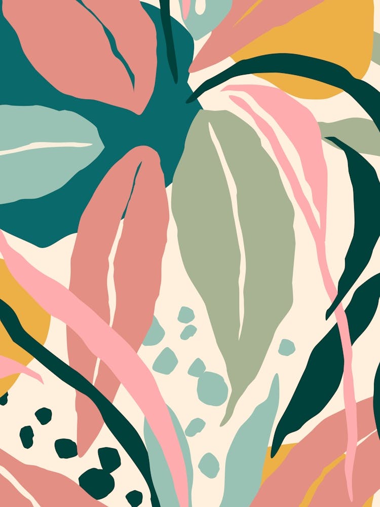 Feuille de Palmier Tropicale Abstraite