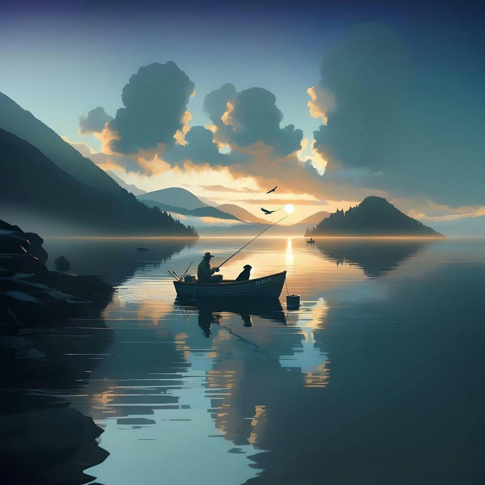 Sunset In A Boat