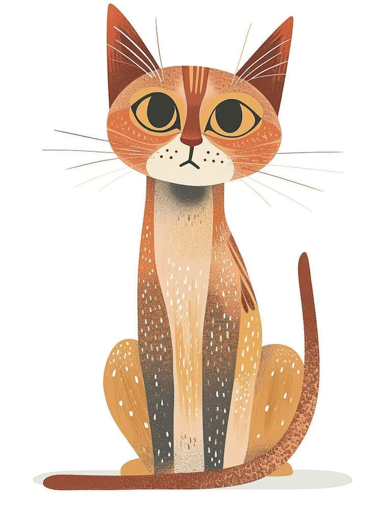 Egyptian Mau Cat Clipart Illustration 3